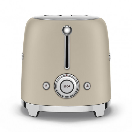 Τοστιέρα SMEG 50's Style TSF01MLMEU, 950 W, 2 φέτες, 6 επίπεδα, Δίσκος για ψίχουλα, Ενσωματωμένο καλώδιο, Ανοξείδωτο ατσάλι, Μπεζ