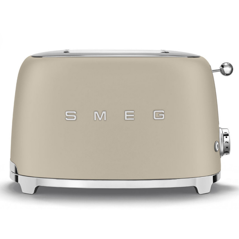 Τοστιέρα SMEG 50's Style TSF01MLMEU, 950 W, 2 φέτες, 6 επίπεδα, Δίσκος για ψίχουλα, Ενσωματωμένο καλώδιο, Ανοξείδωτο ατσάλι, Μπεζ