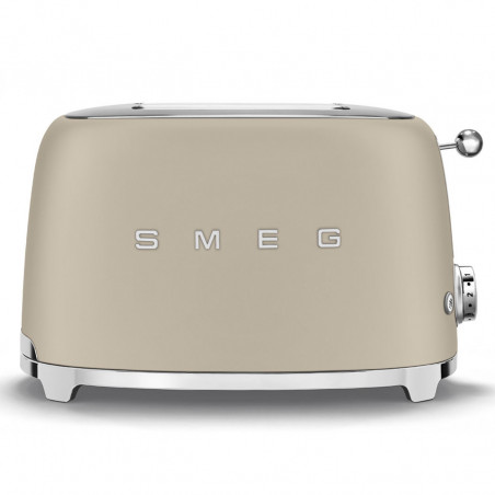 Τοστιέρα SMEG 50's Style TSF01MLMEU, 950 W, 2 φέτες, 6 επίπεδα, Δίσκος για ψίχουλα, Ενσωματωμένο καλώδιο, Ανοξείδωτο ατσάλι, Μπεζ