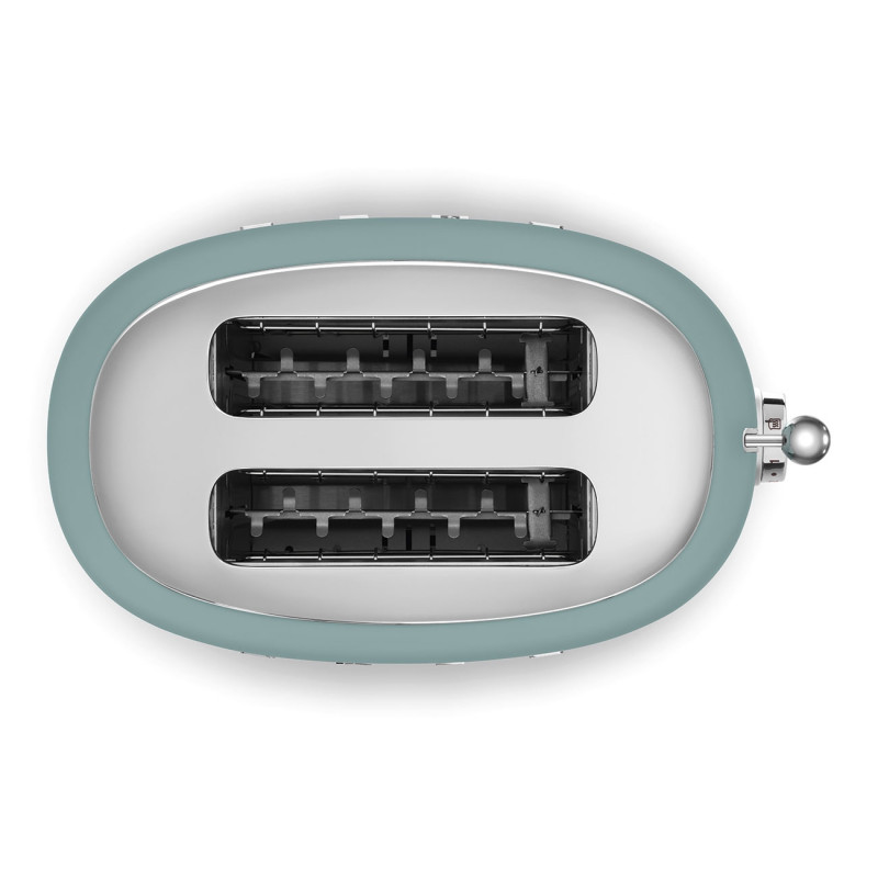 Τοστιέρα SMEG 50's Style TSF01EGMEU, 950 W, 2 φέτες, 6 επίπεδα, Δίσκος για ψίχουλα, Ενσωματωμένο καλώδιο, Ανοξείδωτο ατσάλι, Σμαραγδένιο πράσινο