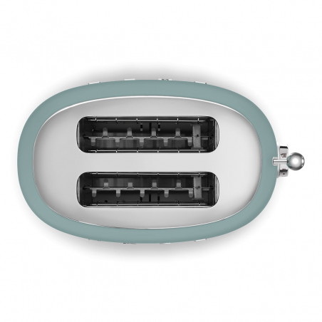 Τοστιέρα SMEG 50's Style TSF01EGMEU, 950 W, 2 φέτες, 6 επίπεδα, Δίσκος για ψίχουλα, Ενσωματωμένο καλώδιο, Ανοξείδωτο ατσάλι, Σμαραγδένιο πράσινο