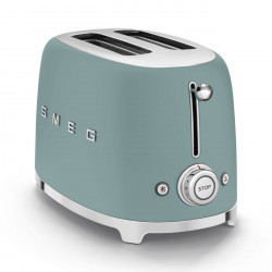 Τοστιέρα SMEG 50's Style TSF01EGMEU, 950 W, 2 φέτες, 6 επίπεδα, Δίσκος για ψίχουλα, Ενσωματωμένο καλώδιο, Ανοξείδωτο ατσάλι, Σμαραγδένιο πράσινο
