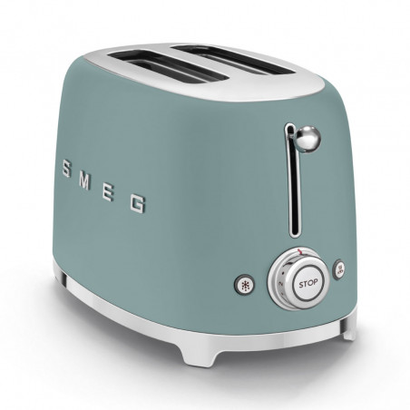 Τοστιέρα SMEG 50's Style TSF01EGMEU, 950 W, 2 φέτες, 6 επίπεδα, Δίσκος για ψίχουλα, Ενσωματωμένο καλώδιο, Ανοξείδωτο ατσάλι, Σμαραγδένιο πράσινο