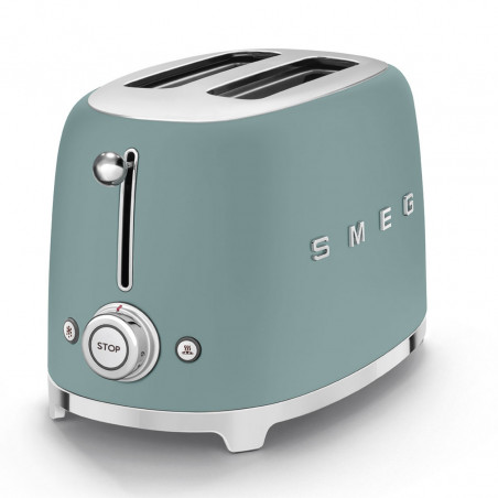 Τοστιέρα SMEG 50's Style TSF01EGMEU, 950 W, 2 φέτες, 6 επίπεδα, Δίσκος για ψίχουλα, Ενσωματωμένο καλώδιο, Ανοξείδωτο ατσάλι, Σμαραγδένιο πράσινο