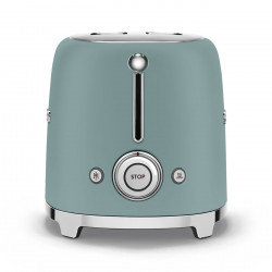 Τοστιέρα SMEG 50's Style TSF01EGMEU, 950 W, 2 φέτες, 6 επίπεδα, Δίσκος για ψίχουλα, Ενσωματωμένο καλώδιο, Ανοξείδωτο ατσάλι, Σμαραγδένιο πράσινο