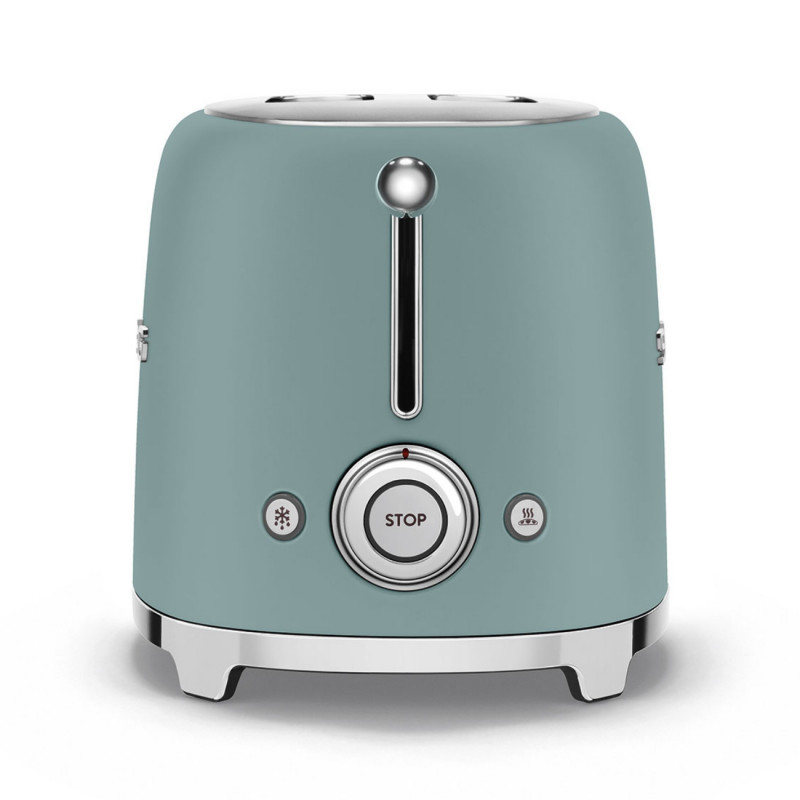 Τοστιέρα SMEG 50's Style TSF01EGMEU, 950 W, 2 φέτες, 6 επίπεδα, Δίσκος για ψίχουλα, Ενσωματωμένο καλώδιο, Ανοξείδωτο ατσάλι, Σμαραγδένιο πράσινο