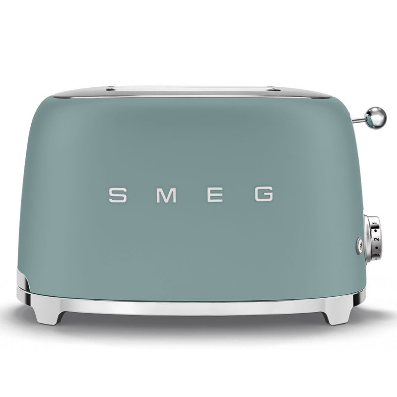 Τοστιέρα SMEG 50's Style TSF01EGMEU, 950 W, 2 φέτες, 6 επίπεδα, Δίσκος για ψίχουλα, Ενσωματωμένο καλώδιο, Ανοξείδωτο ατσάλι, Σμαραγδένιο πράσινο