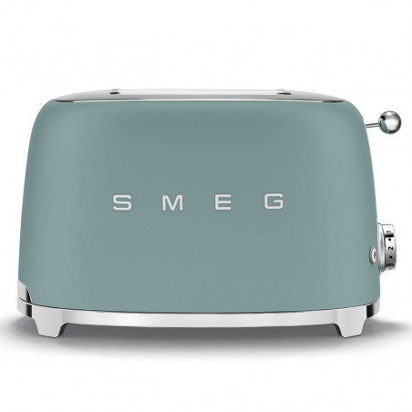 Τοστιέρα SMEG 50's Style TSF01EGMEU, 950 W, 2 φέτες, 6 επίπεδα, Δίσκος για ψίχουλα, Ενσωματωμένο καλώδιο, Ανοξείδωτο ατσάλι, Σμαραγδένιο πράσινο