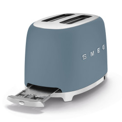 Τοστιέρα SMEG 50's Style TSF01SBMEU, 950 W, 2 φέτες, 6 επίπεδα, Δίσκος για ψίχουλα, Ενσωματωμένο καλώδιο, Ανοξείδωτο ατσάλι, Μπλε θύελλας