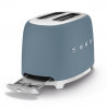 Τοστιέρα SMEG 50's Style TSF01SBMEU, 950 W, 2 φέτες, 6 επίπεδα, Δίσκος για ψίχουλα, Ενσωματωμένο καλώδιο, Ανοξείδωτο ατσάλι, Μπλε θύελλας