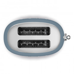 Τοστιέρα SMEG 50's Style TSF01SBMEU, 950 W, 2 φέτες, 6 επίπεδα, Δίσκος για ψίχουλα, Ενσωματωμένο καλώδιο, Ανοξείδωτο ατσάλι, Μπλε θύελλας
