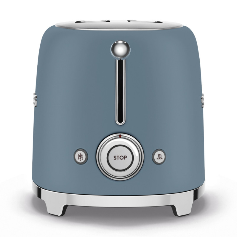 Τοστιέρα SMEG 50's Style TSF01SBMEU, 950 W, 2 φέτες, 6 επίπεδα, Δίσκος για ψίχουλα, Ενσωματωμένο καλώδιο, Ανοξείδωτο ατσάλι, Μπλε θύελλας