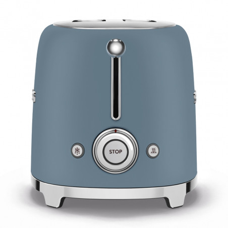 Τοστιέρα SMEG 50's Style TSF01SBMEU, 950 W, 2 φέτες, 6 επίπεδα, Δίσκος για ψίχουλα, Ενσωματωμένο καλώδιο, Ανοξείδωτο ατσάλι, Μπλε θύελλας