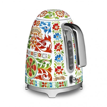 Ηλεκτρική κανάτα SMEG Dolce & Gabbana KLF03DGEU, 2400 W, 1,7 λ, βάση 360°, γυαλιστερό φινίρισμα, πολύχρωμη