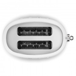 Τοστιέρα SMEG 50's Style TSF01WHMEU, 950 W, 2 φέτες, 6 επίπεδα, Δοχείο για ψίχουλα, Ενσωματωμένο καλώδιο, Ανοξείδωτο ατσάλι, Λευκό ματ