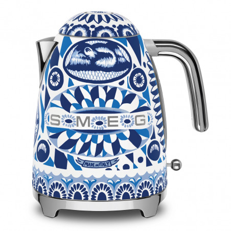 Ηλεκτρική κανάτα SMEG Dolce & Gabbana KLF03DGBEU, 2400 W, 1,7 λ, βάση 360°, γυαλιστερό φινίρισμα, μεσογειακό μπλε