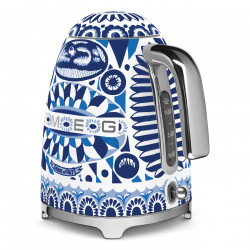 Ηλεκτρική κανάτα SMEG Dolce & Gabbana KLF03DGBEU, 2400 W, 1,7 λ, βάση 360°, γυαλιστερό φινίρισμα, μεσογειακό μπλε