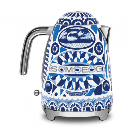 Ηλεκτρική κανάτα SMEG Dolce & Gabbana KLF03DGBEU, 2400 W, 1,7 λ, βάση 360°, γυαλιστερό φινίρισμα, μεσογειακό μπλε