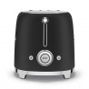 Τοστιέρα SMEG 50's Style TSF01BLMEU, 950 W, 2 φέτες, 6 επίπεδα, Δίσκος για ψίχουλα, Ενσωματωμένο καλώδιο, Ανοξείδωτο ατσάλι, Μαύρο ματ