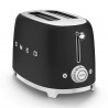 Τοστιέρα SMEG 50's Style TSF01BLMEU, 950 W, 2 φέτες, 6 επίπεδα, Δίσκος για ψίχουλα, Ενσωματωμένο καλώδιο, Ανοξείδωτο ατσάλι, Μαύρο ματ