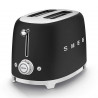 Τοστιέρα SMEG 50's Style TSF01BLMEU, 950 W, 2 φέτες, 6 επίπεδα, Δίσκος για ψίχουλα, Ενσωματωμένο καλώδιο, Ανοξείδωτο ατσάλι, Μαύρο ματ