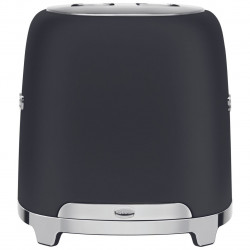 Τοστιέρα SMEG 50's Style TSF01BLMEU, 950 W, 2 φέτες, 6 επίπεδα, Δίσκος για ψίχουλα, Ενσωματωμένο καλώδιο, Ανοξείδωτο ατσάλι, Μαύρο ματ