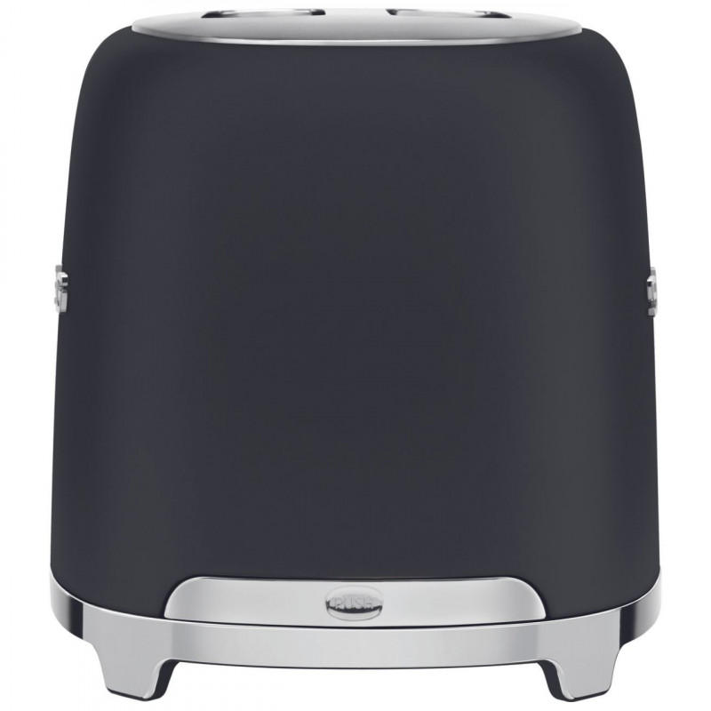 Τοστιέρα SMEG 50's Style TSF01BLMEU, 950 W, 2 φέτες, 6 επίπεδα, Δίσκος για ψίχουλα, Ενσωματωμένο καλώδιο, Ανοξείδωτο ατσάλι, Μαύρο ματ