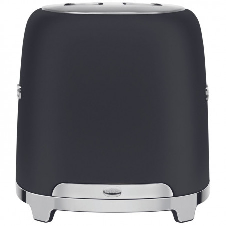 Τοστιέρα SMEG 50's Style TSF01BLMEU, 950 W, 2 φέτες, 6 επίπεδα, Δίσκος για ψίχουλα, Ενσωματωμένο καλώδιο, Ανοξείδωτο ατσάλι, Μαύρο ματ