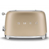 Τοστιέρα SMEG 50's Style TSF01CHMEU, 950 W, 2 φέτες, 6 επίπεδα, Δίσκος για ψίχουλα, Ενσωματωμένο καλώδιο, Ανοξείδωτο ατσάλι, Χρώμα σαμπάνιας