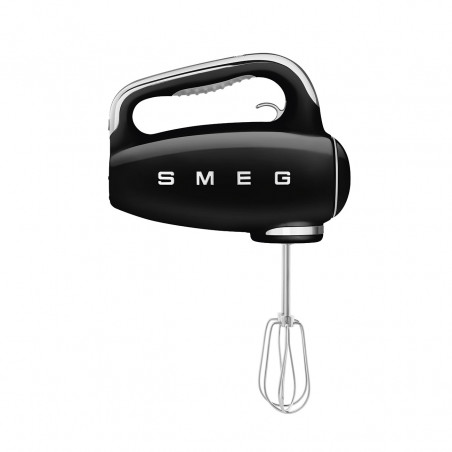 Χειροκίνητο μίξερ SMEG 50's Style HMF01BLEU, 250 W, 9 ταχύτητες, λειτουργία Turbo, κρυφή οθόνη LED, χρονοδιακόπτης, εξαρτήματα, μαύρο
