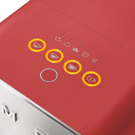 Μηχανή εσπρέσο SMEG Collezione BCC01RDMEU, 1350 W, 19 bar, 1,4 λίτρα, 8 λειτουργίες, ενσωματωμένος μύλος, κόκκινη