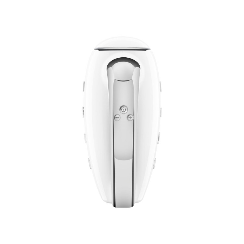 Χειροκίνητο μίξερ SMEG 50's Style HMF01WHEU, 250 W, 9 ταχύτητες, λειτουργία Turbo, κρυφή οθόνη LED, χρονοδιακόπτης, εξαρτήματα, λευκό