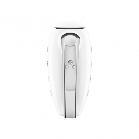 Χειροκίνητο μίξερ SMEG 50's Style HMF01WHEU, 250 W, 9 ταχύτητες, λειτουργία Turbo, κρυφή οθόνη LED, χρονοδιακόπτης, εξαρτήματα, λευκό
