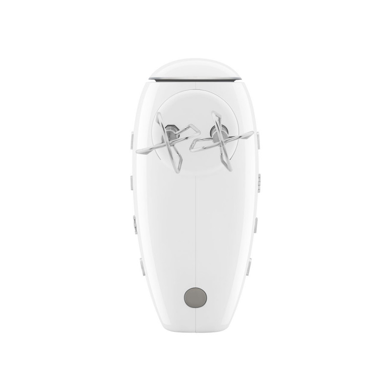 Χειροκίνητο μίξερ SMEG 50's Style HMF01WHEU, 250 W, 9 ταχύτητες, λειτουργία Turbo, κρυφή οθόνη LED, χρονοδιακόπτης, εξαρτήματα, λευκό