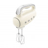Χειροκίνητο μίξερ SMEG 50's Style HMF01CREU, 250 W, 9 ταχύτητες, λειτουργία Turbo, κρυφή οθόνη LED, χρονοδιακόπτης, εξαρτήματα, κρεμ