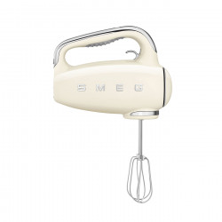 Χειροκίνητο μίξερ SMEG 50's Style HMF01CREU, 250 W, 9 ταχύτητες, λειτουργία Turbo, κρυφή οθόνη LED, χρονοδιακόπτης, εξαρτήματα, κρεμ