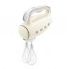Χειροκίνητο μίξερ SMEG 50's Style HMF01CREU, 250 W, 9 ταχύτητες, λειτουργία Turbo, κρυφή οθόνη LED, χρονοδιακόπτης, εξαρτήματα, κρεμ