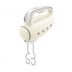 Χειροκίνητο μίξερ SMEG 50's Style HMF01CREU, 250 W, 9 ταχύτητες, λειτουργία Turbo, κρυφή οθόνη LED, χρονοδιακόπτης, εξαρτήματα, κρεμ