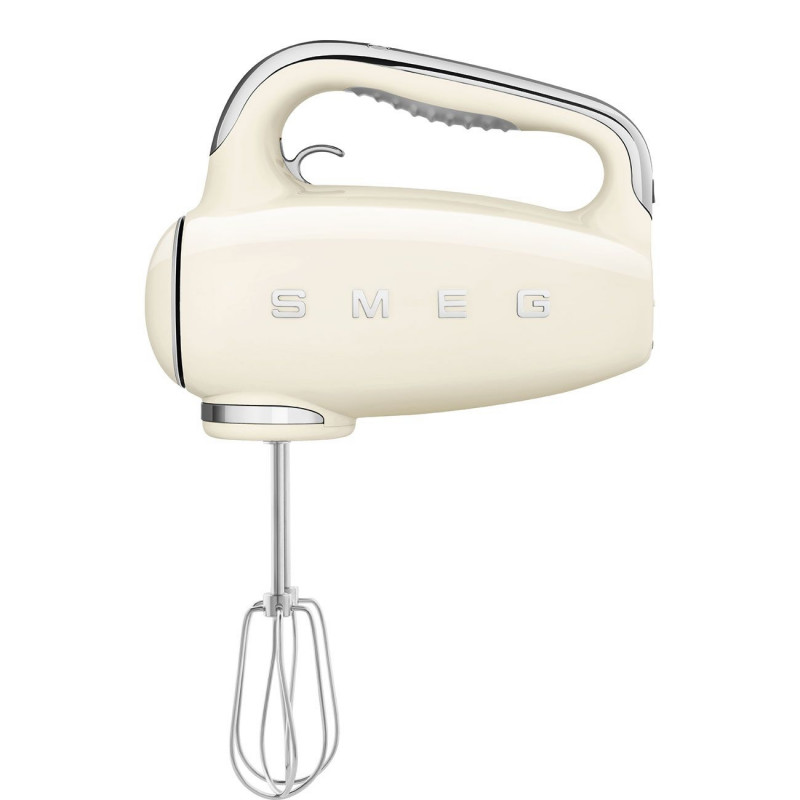 Χειροκίνητο μίξερ SMEG 50's Style HMF01CREU, 250 W, 9 ταχύτητες, λειτουργία Turbo, κρυφή οθόνη LED, χρονοδιακόπτης, εξαρτήματα, κρεμ