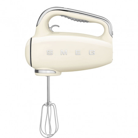 Χειροκίνητο μίξερ SMEG 50's Style HMF01CREU, 250 W, 9 ταχύτητες, λειτουργία Turbo, κρυφή οθόνη LED, χρονοδιακόπτης, εξαρτήματα, κρεμ