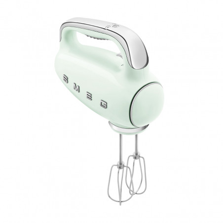 Χειροκίνητο μίξερ SMEG 50's Style HMF01PGEU, 250 W, 9 ταχύτητες, λειτουργία Turbo, κρυφή οθόνη LED, χρονοδιακόπτης, εξαρτήματα, πράσινο
