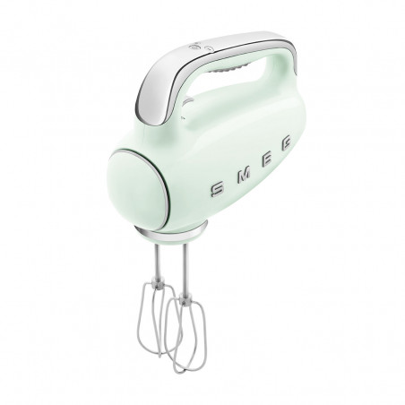 Χειροκίνητο μίξερ SMEG 50's Style HMF01PGEU, 250 W, 9 ταχύτητες, λειτουργία Turbo, κρυφή οθόνη LED, χρονοδιακόπτης, εξαρτήματα, πράσινο