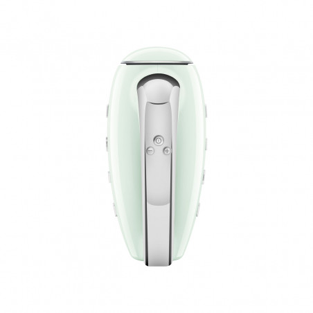 Χειροκίνητο μίξερ SMEG 50's Style HMF01PGEU, 250 W, 9 ταχύτητες, λειτουργία Turbo, κρυφή οθόνη LED, χρονοδιακόπτης, εξαρτήματα, πράσινο