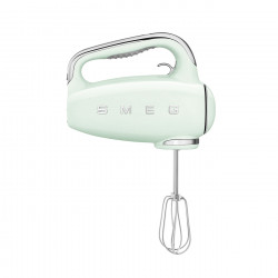 Χειροκίνητο μίξερ SMEG 50's Style HMF01PGEU, 250 W, 9 ταχύτητες, λειτουργία Turbo, κρυφή οθόνη LED, χρονοδιακόπτης, εξαρτήματα, πράσινο