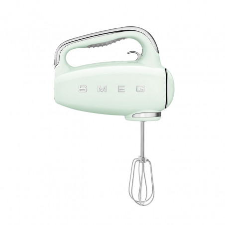 Χειροκίνητο μίξερ SMEG 50's Style HMF01PGEU, 250 W, 9 ταχύτητες, λειτουργία Turbo, κρυφή οθόνη LED, χρονοδιακόπτης, εξαρτήματα, πράσινο