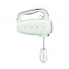Χειροκίνητο μίξερ SMEG 50's Style HMF01PGEU, 250 W, 9 ταχύτητες, λειτουργία Turbo, κρυφή οθόνη LED, χρονοδιακόπτης, εξαρτήματα, πράσινο