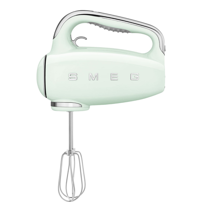 Χειροκίνητο μίξερ SMEG 50's Style HMF01PGEU, 250 W, 9 ταχύτητες, λειτουργία Turbo, κρυφή οθόνη LED, χρονοδιακόπτης, εξαρτήματα, πράσινο