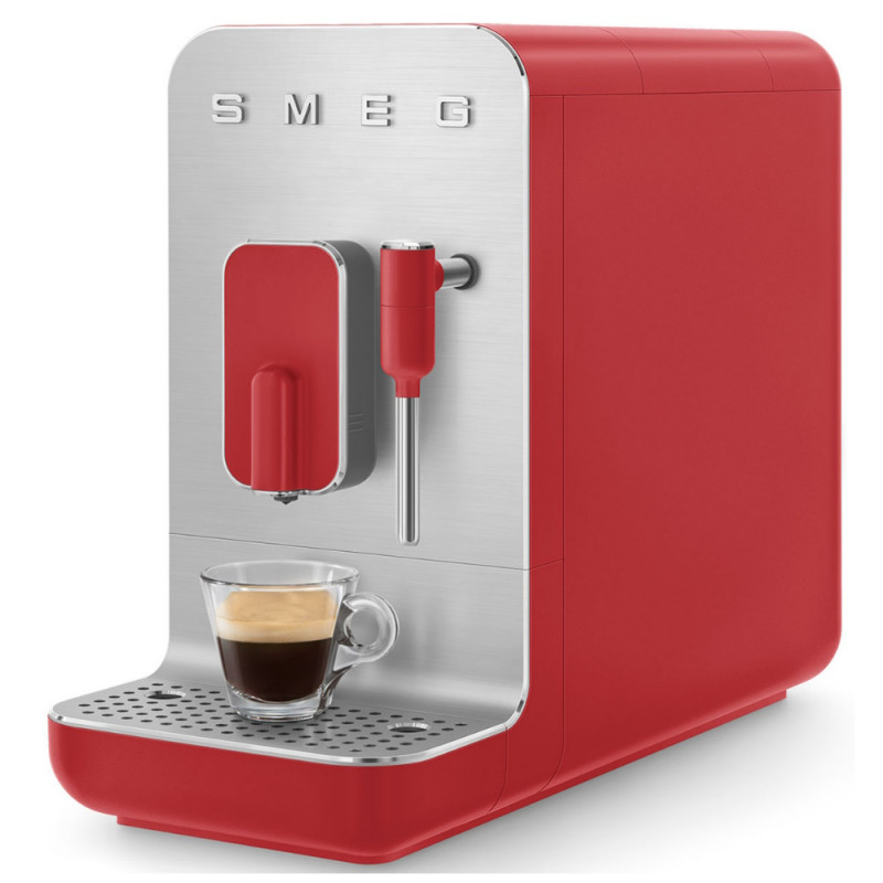 Μηχανή εσπρέσο SMEG Collezione BCC02RDMEU, 1350 W, 19 bar, 1,4 λίτρα, 8 λειτουργίες, Ενσωματωμένος μύλος, Ακροφύσιο ατμού, Κόκκινο