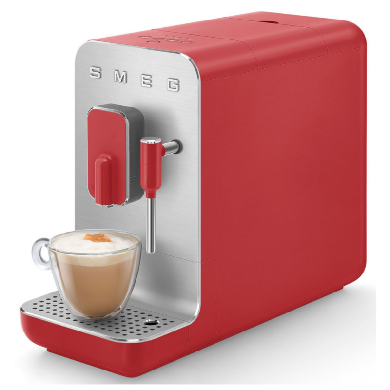 Μηχανή εσπρέσο SMEG Collezione BCC02RDMEU, 1350 W, 19 bar, 1,4 λίτρα, 8 λειτουργίες, Ενσωματωμένος μύλος, Ακροφύσιο ατμού, Κόκκινο