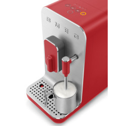 Μηχανή εσπρέσο SMEG Collezione BCC02RDMEU, 1350 W, 19 bar, 1,4 λίτρα, 8 λειτουργίες, Ενσωματωμένος μύλος, Ακροφύσιο ατμού, Κόκκινο
